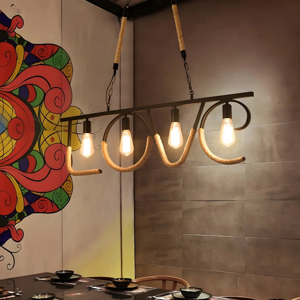 Industrial Metal LOVE Design Island Pendant Light for Kitchen