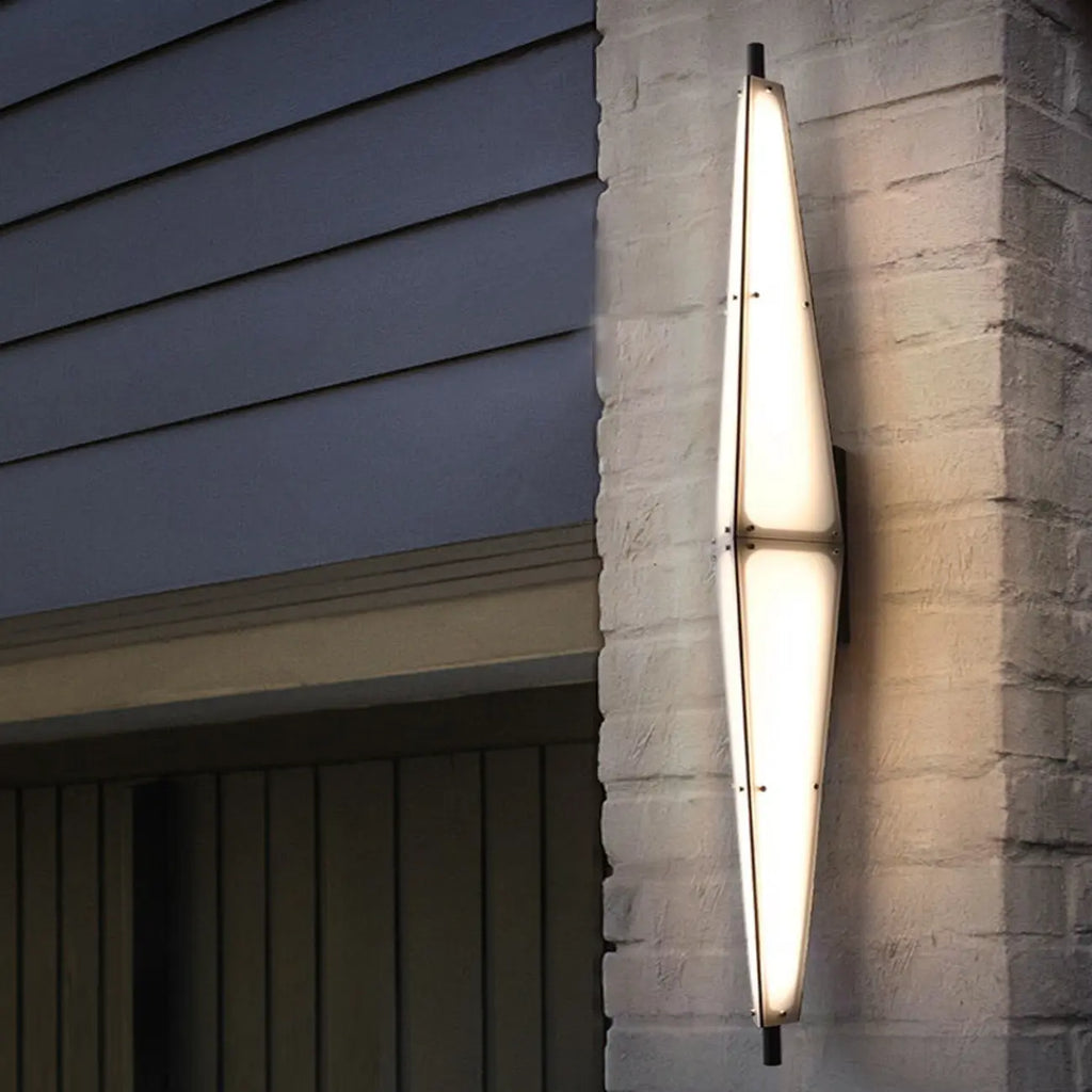 Modern Geometric White Acrylic LED Outdoor Wall Sconce