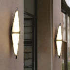 Modern Geometric White Acrylic LED Outdoor Wall Sconce