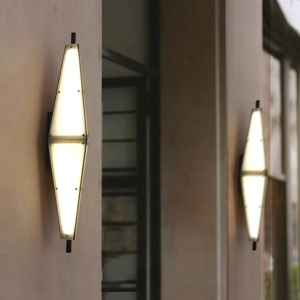 Modern Geometric White Acrylic LED Outdoor Wall Sconce