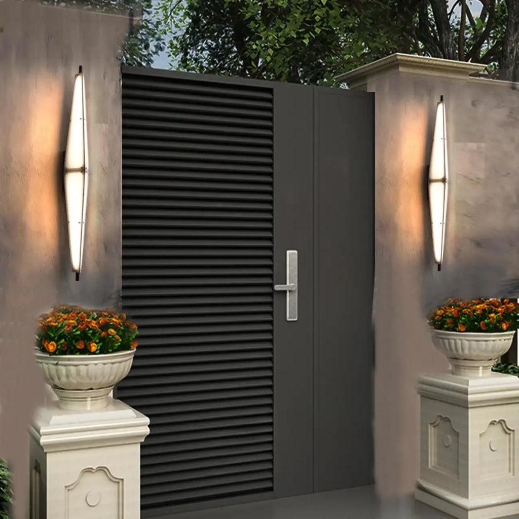 Modern Geometric White Acrylic LED Outdoor Wall Sconce