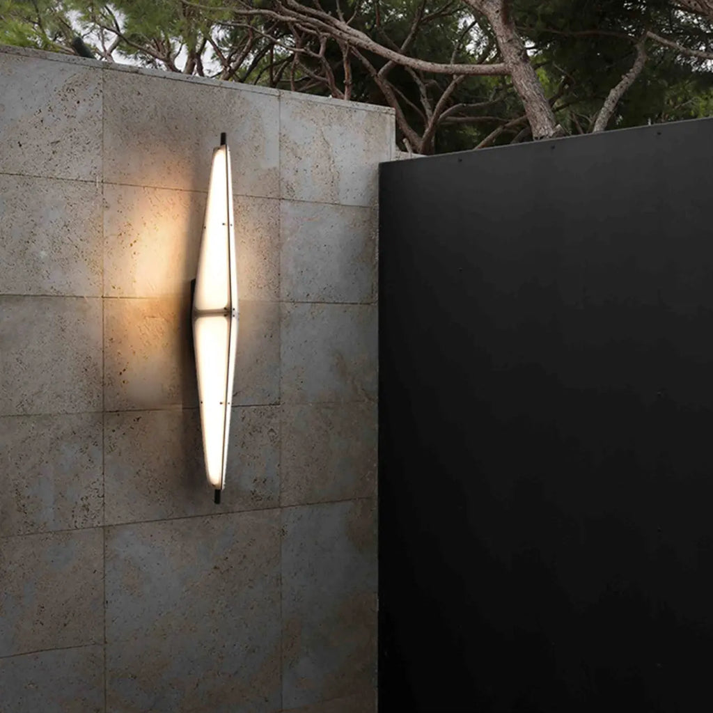 Modern Geometric White Acrylic LED Outdoor Wall Sconce