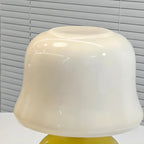 Plug-In Yellow Glass Mushroom Table Lamp for Bedside Lighting