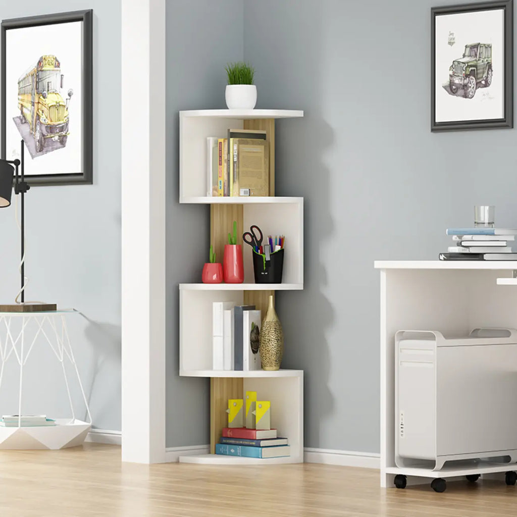 Modern Black White Wooden Living Room Corner Cabinet