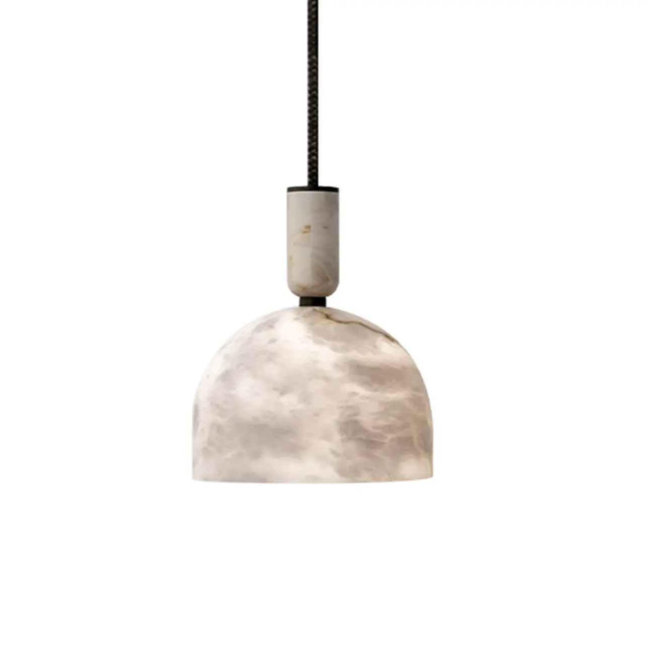 Contemporary Bedroom White Alabaster Dome Pendant Light