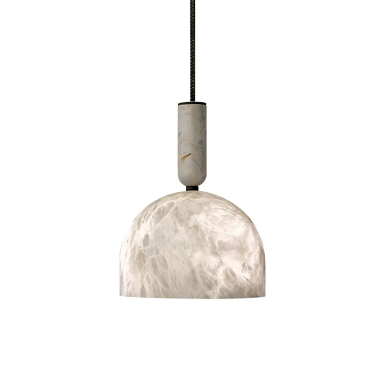 Contemporary Bedroom White Alabaster Dome Pendant Light