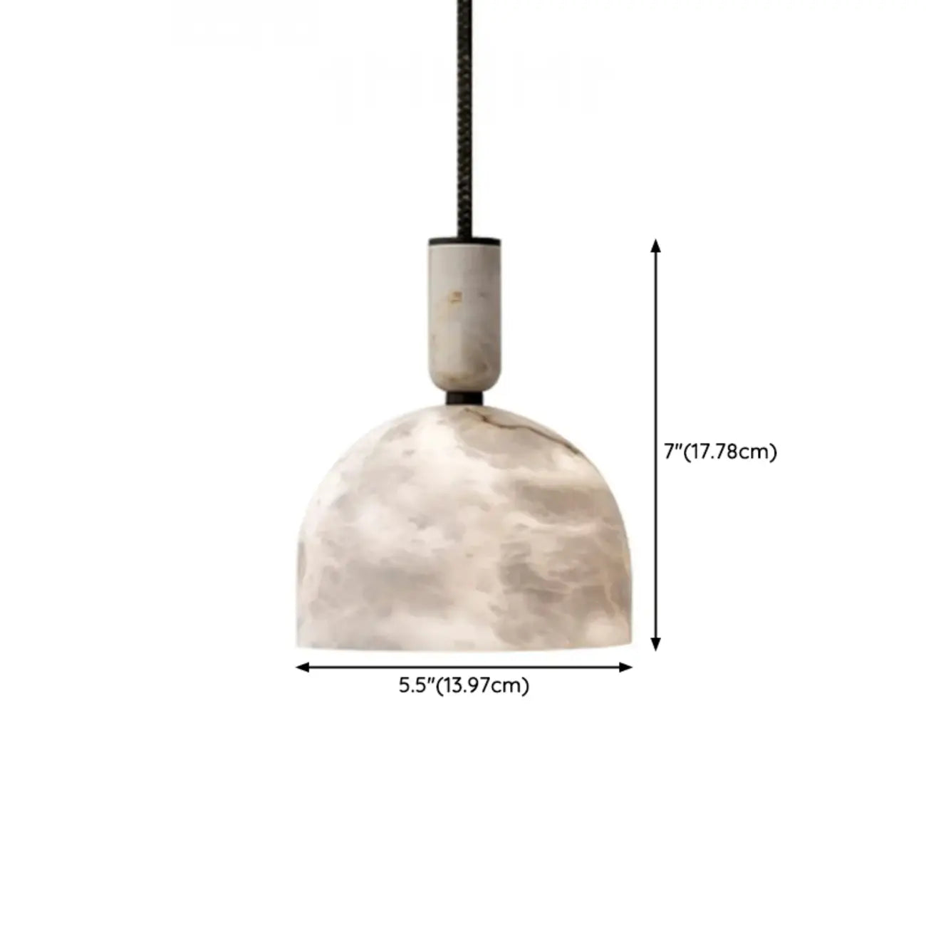 Contemporary Bedroom White Alabaster Dome Pendant Light