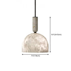 Contemporary Bedroom White Alabaster Dome Pendant Light