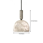 Contemporary Bedroom White Alabaster Dome Pendant Light