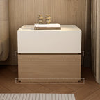 Modern Wood Two-Tone Elegant Nightstand with Drawer