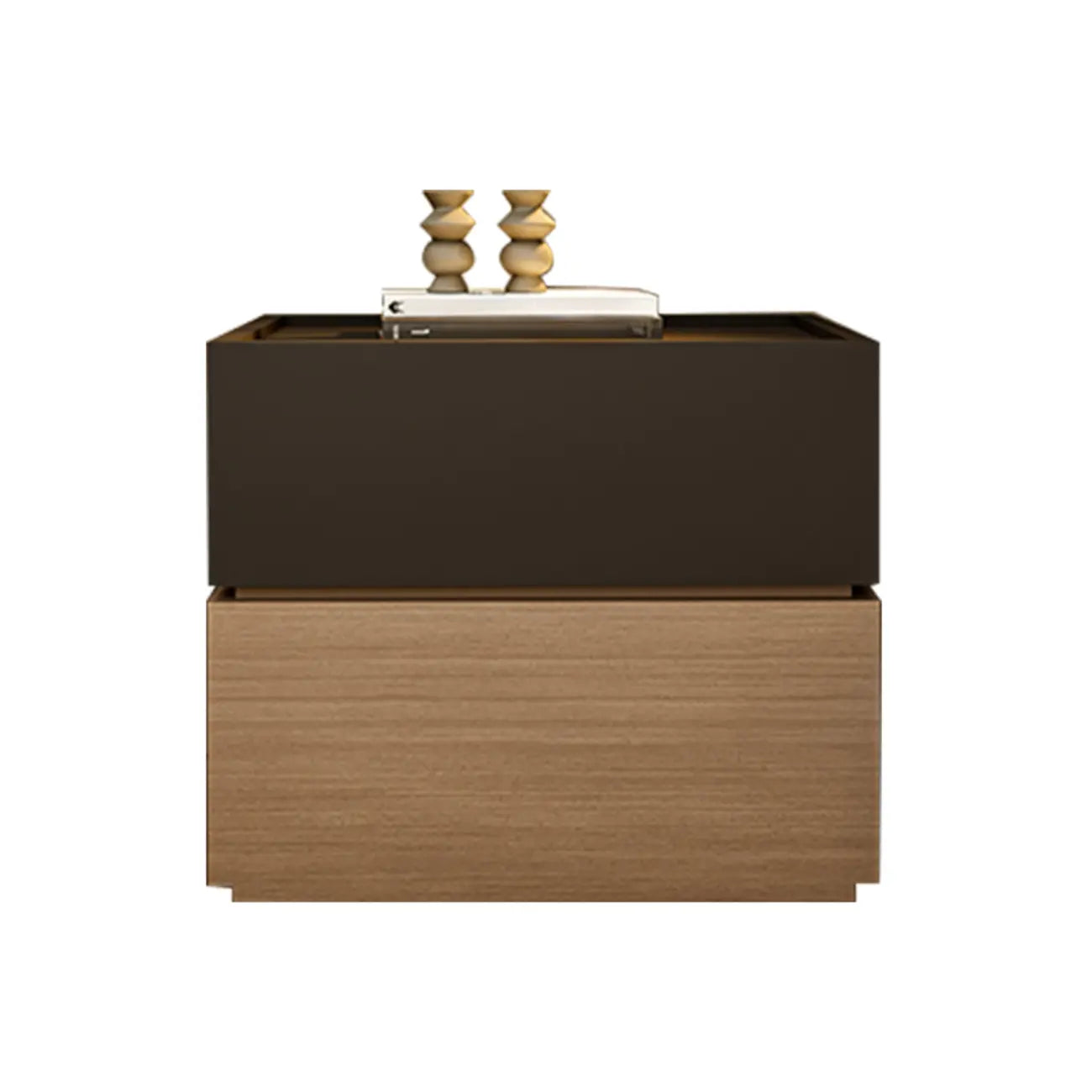 Modern Wood Two-Tone Elegant Nightstand with Drawer
