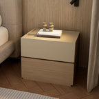 Modern Wood Two-Tone Elegant Nightstand with Drawer