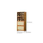 Bohemian Brown Wood Shoe Cabinet with Cane Doors