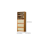 Bohemian Brown Wood Shoe Cabinet with Cane Doors
