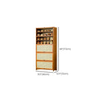 Bohemian Brown Wood Shoe Cabinet with Cane Doors
