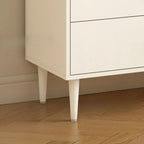 White Wooden 2-Drawer Glass Door Buffet Cabinet with Cubbies