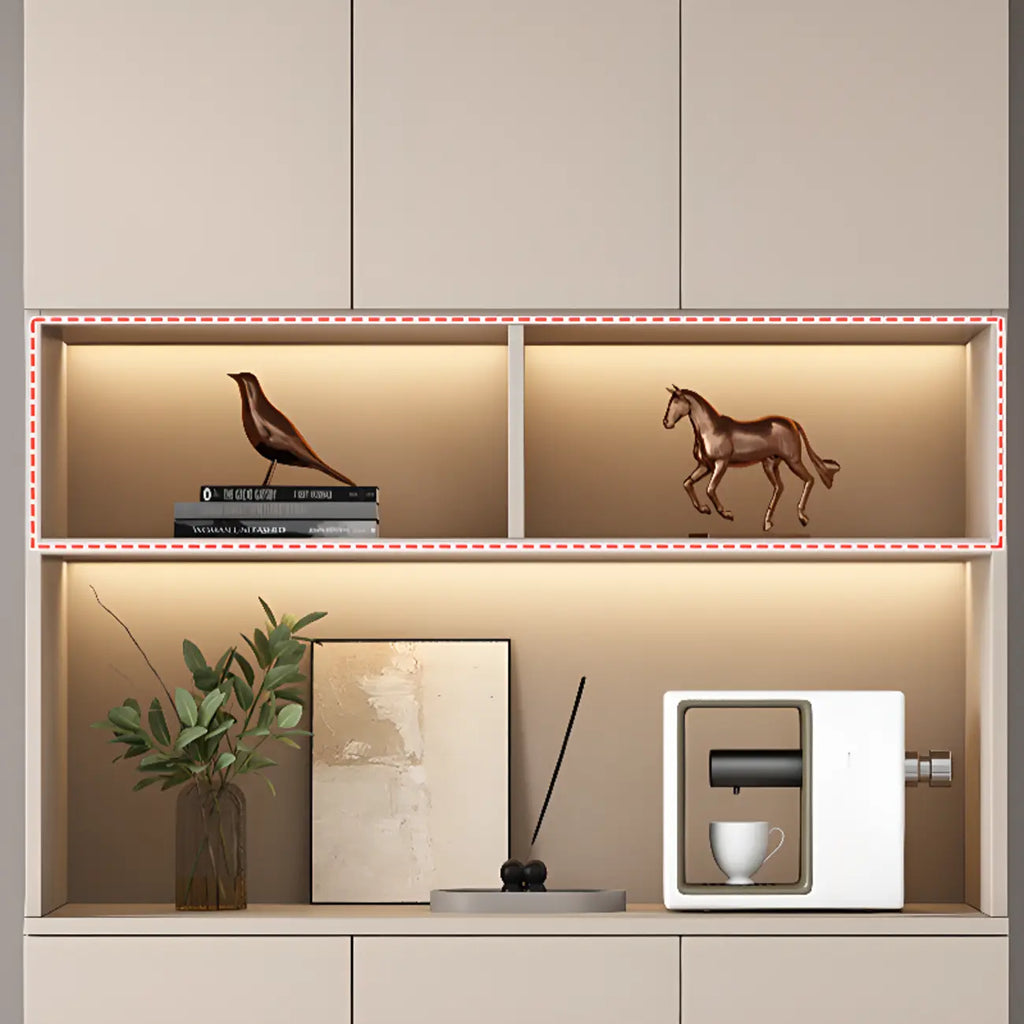 Freestanding Modern Tall Wood Open Storage Wine Cabinet