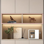 Freestanding Modern Tall Wood Open Storage Wine Cabinet