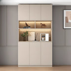 Freestanding Modern Tall Wood Open Storage Wine Cabinet