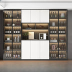 Freestanding Modern Tall Wood Open Storage Wine Cabinet