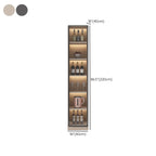 Freestanding Modern Tall Wood Open Storage Wine Cabinet