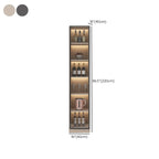 Freestanding Modern Tall Wood Open Storage Wine Cabinet