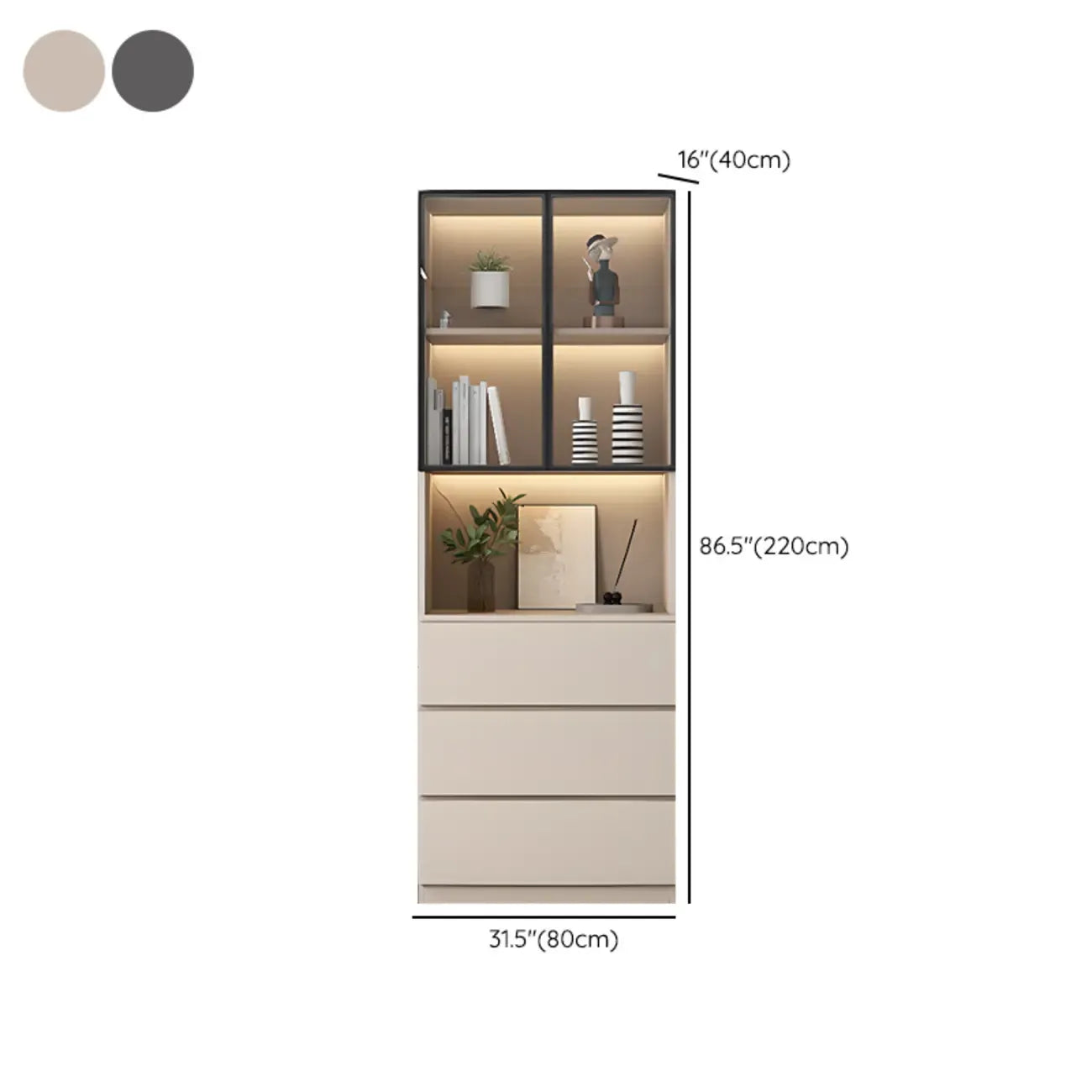 Freestanding Modern Tall Wood Open Storage Wine Cabinet