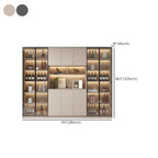 Freestanding Modern Tall Wood Open Storage Wine Cabinet