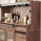 Lighting Wooden 3-Drawer Pegboard Back Brown Sideboard