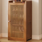 Rustic Bamboo Brown Shoe Cabinet for Entryway
