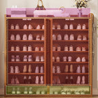 Rustic Bamboo Brown Shoe Cabinet for Entryway