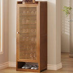 Rustic Bamboo Brown Shoe Cabinet for Entryway