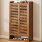Rustic Bamboo Brown Shoe Cabinet for Entryway