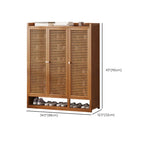 Rustic Bamboo Brown Shoe Cabinet for Entryway