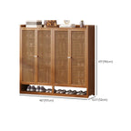 Rustic Bamboo Brown Shoe Cabinet for Entryway