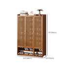 Rustic Bamboo Brown Shoe Cabinet for Entryway