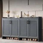 White Metal Rustic Entryway Shoe Storage Cabinet
