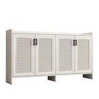 White Metal Rustic Entryway Shoe Storage Cabinet