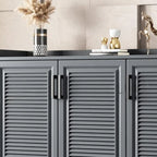 White Metal Rustic Entryway Shoe Storage Cabinet