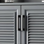 White Metal Rustic Entryway Shoe Storage Cabinet