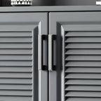 White Metal Rustic Entryway Shoe Storage Cabinet