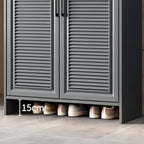 White Metal Rustic Entryway Shoe Storage Cabinet