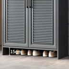 White Metal Rustic Entryway Shoe Storage Cabinet