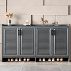 White Metal Rustic Entryway Shoe Storage Cabinet