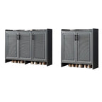 White Metal Rustic Entryway Shoe Storage Cabinet