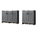 White Metal Rustic Entryway Shoe Storage Cabinet