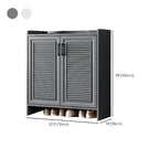 White Metal Rustic Entryway Shoe Storage Cabinet