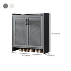 White Metal Rustic Entryway Shoe Storage Cabinet