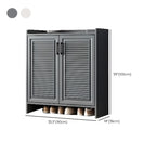 White Metal Rustic Entryway Shoe Storage Cabinet