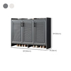 White Metal Rustic Entryway Shoe Storage Cabinet